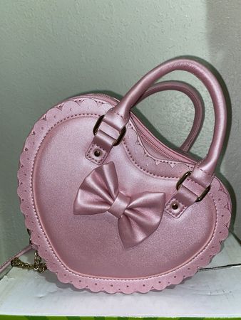 Pink Lolita Heart Crossbody Bag Purse Shoulder Bag Kawaii Hot Topic Bioworld | eBay