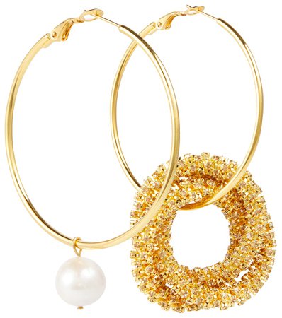 Magda Butrym - Pearl and crystal-embellished earrings | Mytheresa