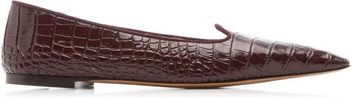 Brock Collection Croc-Effect Leather Ballet Flats
