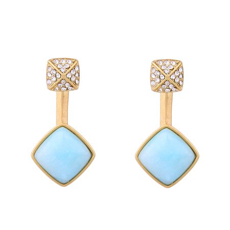 Gold and Blue Earrings