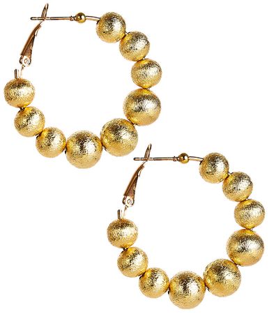 Georgia Hoop Earring with Large Gold Beads | Lisi Lerch