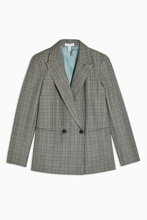 CONSIDERED Mint Check Double Breasted Blazer | Topshop