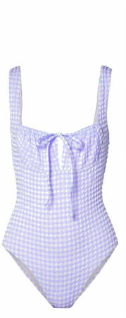 purple gingham swimsuit