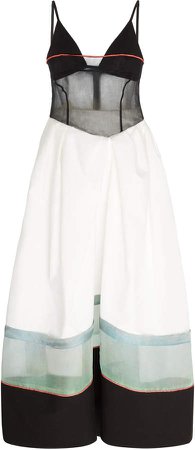Rosie Assoulin Layered Cotton Cami Dress Size: 2