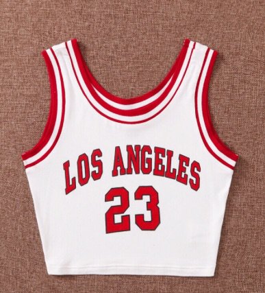 white and red los angeles top