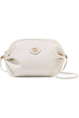 Gucci | Candy leather-trimmed coated-canvas shoulder bag | NET-A-PORTER.COM