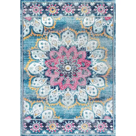 nuLOOM Vintage Floral Mandala Turquoise Rug (5' x 7'5) - Free Shipping Today - Overstock - 20911173
