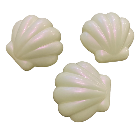 iridescent plastic sea shells