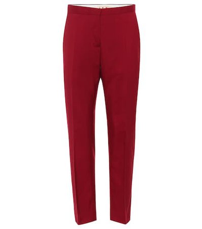 Cropped wool cigarette pants