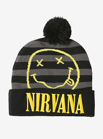 Nirvana Smiley Pom Beanie