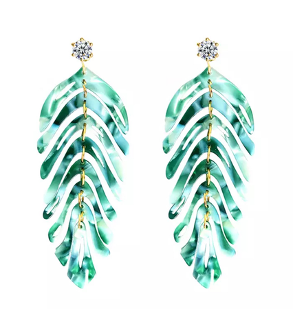 Leafy green earrings