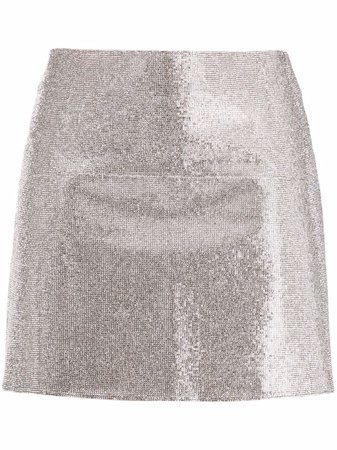 Nuè Camille crystal-embellished skirt silver 115CAMILLE