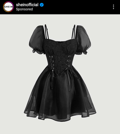 black puffed sleeve dress