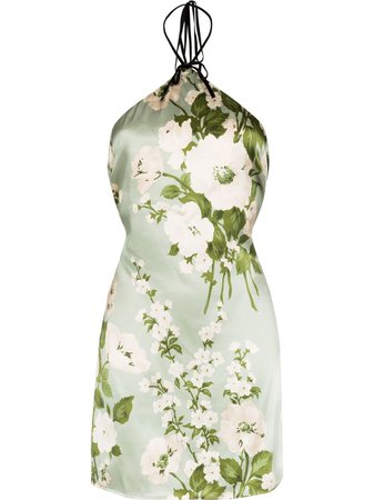 Reformation Poppie floral-print Halterneck Mini Dress - Farfetch