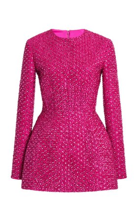 Beaded Wool-Silk Mini Dress By Valentino | Moda Operandi