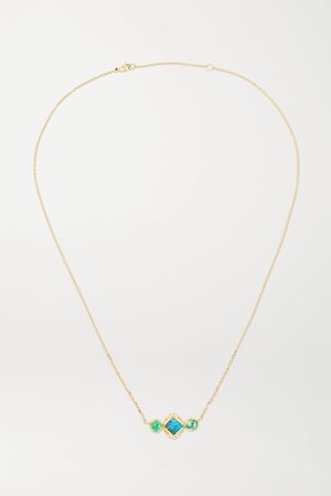 Gold Orbit 3 18-karat gold multi-stone necklace | Brooke Gregson | NET-A-PORTER