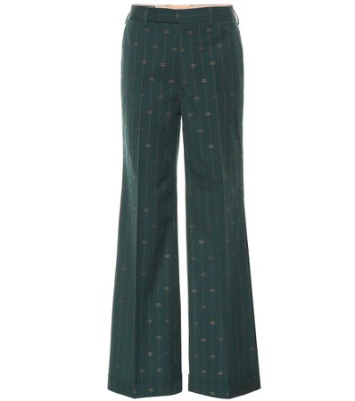 Gucci - GG striped wool wide-leg pants | Mytheresa