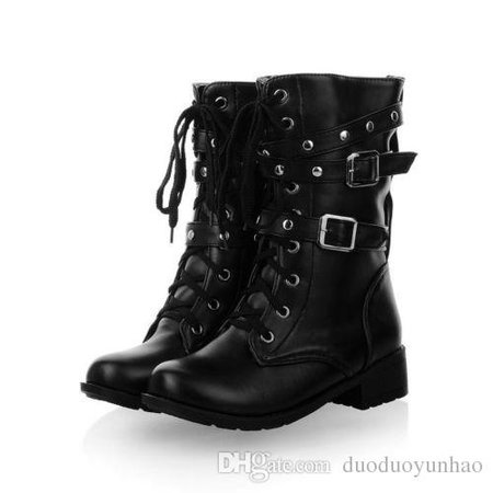 Lace Up Motorcycle Military Combat Ankle Boots