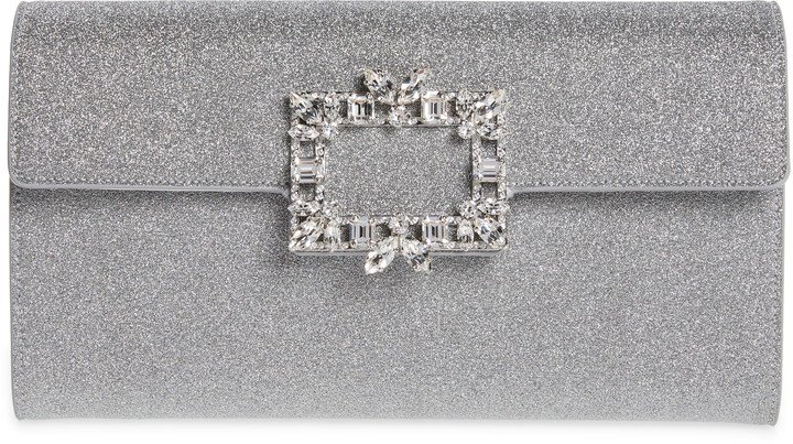 Brioche Crystal Buckle Envelope Clutch