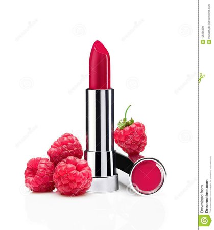 Pink Lipstick With Raspberry On White Background. Stock Photo - Image of matte, close: 105855390