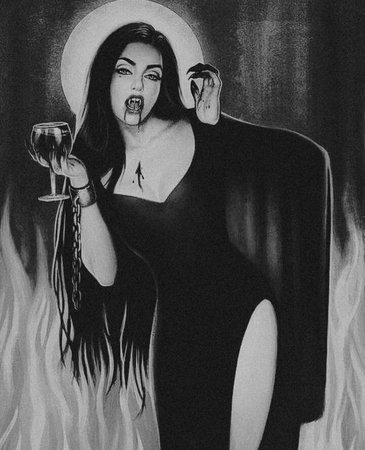 black and white vamp woman