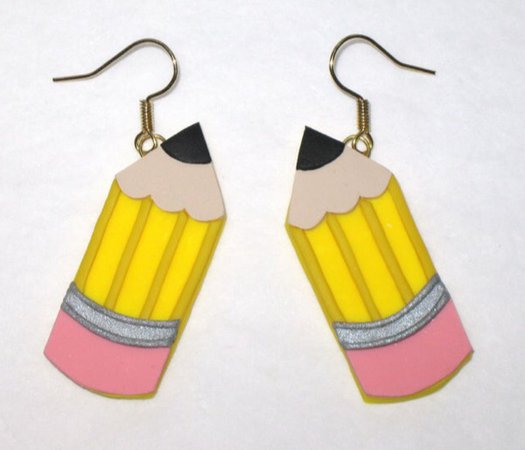 kitschy pencil earrings
