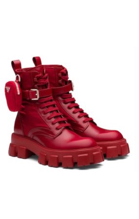 red Prada boots