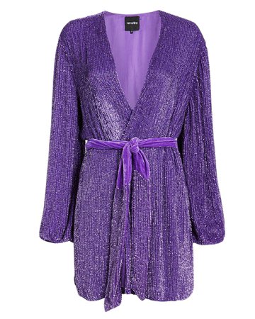 Gabrielle Purple Sequin Mini Dress
