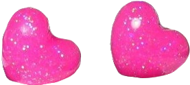 hot pink glittery heart shaped stud earrings