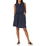 Amazon.com: Amazon Essentials Women's Sleeveless Woven Shirt Dress, Navy, Small : Clothing, Shoes & Jewelry