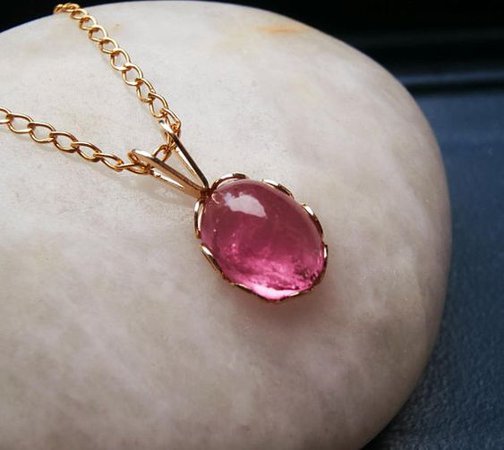 pink tourmaline necklace, www.alustrousjewellery.etsy.com