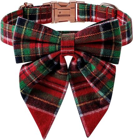 Christmas Dog Collar Adjustable Metal Buckle Bow Knot Detachable Tie : Amazon.de: Haustier