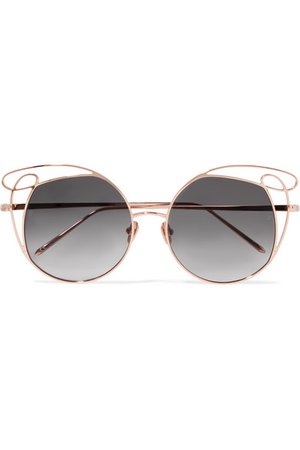 Linda Farrow | Round-frame rose gold-tone sunglasses | NET-A-PORTER.COM