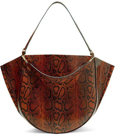 Wandler - Mia Large Glossed Snake-effect Leather Tote - Snake print