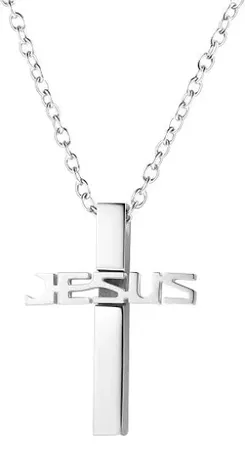 lord stainless steel jesus christ cross pendant necklace with bead chain - Google Search