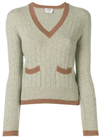 Chanel Pre-Owned 1997's V-neck Jumper For Women | Farfetch.com