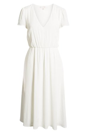 WAYF Blouson Midi Dress (Regular & Plus Size) white