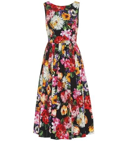 Floral cotton midi dress
