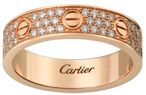 Cartier | LOVE Wedding Band, diamond-paved – Pink Gold