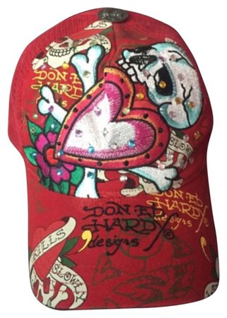 *clipped by @luci-her* Ed Hardy Red Snapback Hat - Tradesy