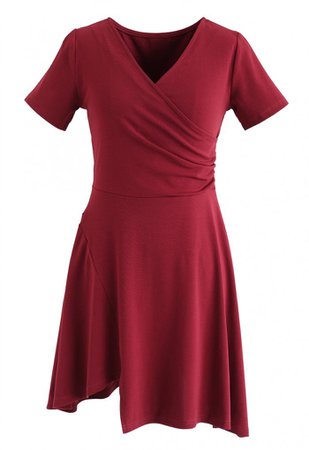 Wrapped Skater Dress in Red - NEW ARRIVALS - Retro, Indie and Unique Fashion