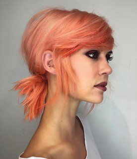 Low Messy Coral Ponytail