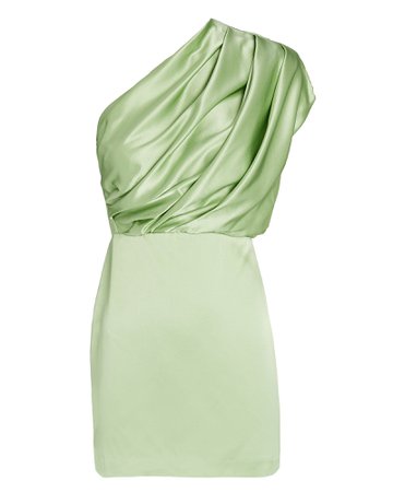 Michelle Mason Silk One-Shoulder Mini Dress | INTERMIX®