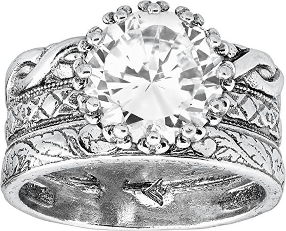 Amazon.com: Silpada 'Bristol' Cubic Zirconia Textured Ring in Sterling Silver: Clothing, Shoes & Jewelry