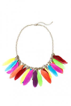 feather colorful necklace