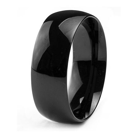 Coastal Jewelry Black Plated Stainless Steel Domed Wedding Ring (8mm) - Walmart.com