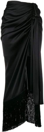Asti front slit draped skirt