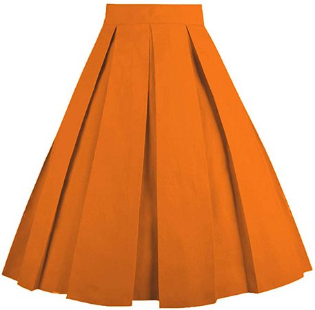 OBBUE Dresstore Vintage Pleated Skirt Floral A-line Printed Midi Skirts with Pockets at Amazon Women’s Clothing store