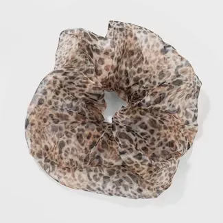 Leopard Print Organza Jumbo Twister Hair Elastics - Wild Fable™ Brown : Target
