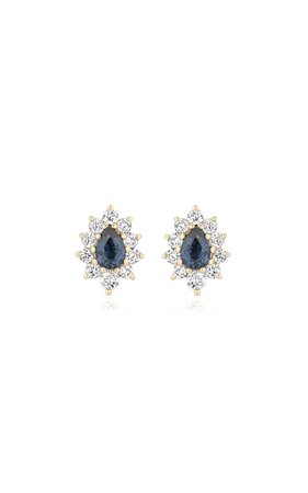 Diana 14k Yellow Gold Sapphire, Diamond Earrings By Adina Reyter | Moda Operandi